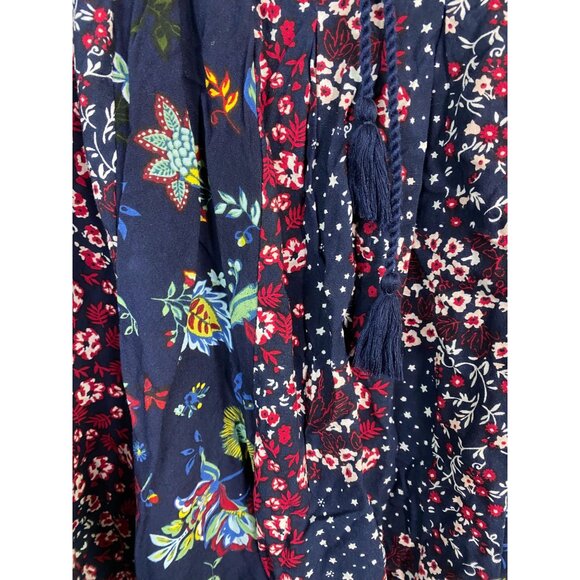 Cafe Marrakesh Floral Boho Peasant Top Blouse Womens Plus Size 3X Blue Pink - Picture 10 of 16